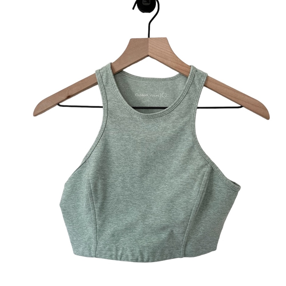 Outdoor voices Athena high neck crop top sports bra